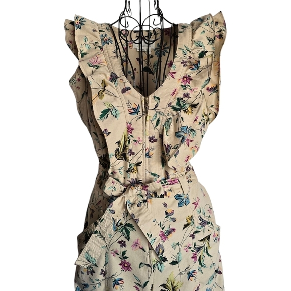 Anthropologie Violet Ruffled Utility Jumpsuit, Size 4 - Picture 6 of 15